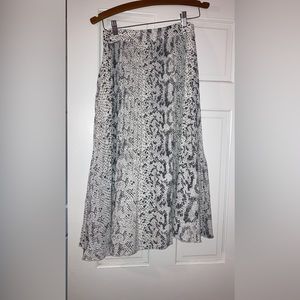 JCrew Factory pleated midi skirt, animal print